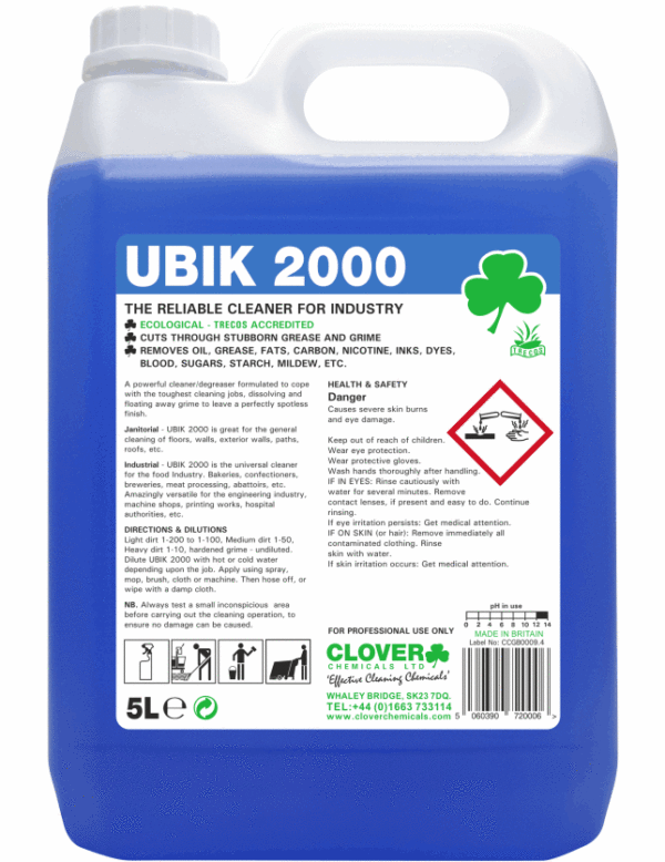 Clover Ubik 2000, Universal Cleaner Degreaser Concentrate 5L