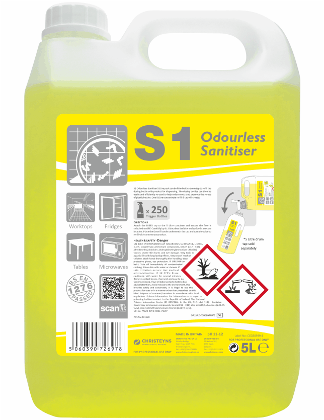 Clover S1, Odorless Sanitiser 5L