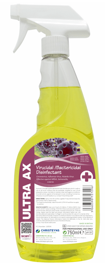 Clover Ultra AX,Virucidal/Bactericidal Disinfectant, 750ML