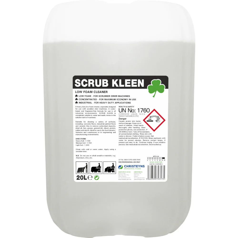 Clover Scrub Kleen, Low Foam Cleaner 20L
